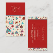 バレンタインデーハートパターン – テンプレート 名刺 (正面/裏面)