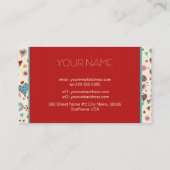 バレンタインデーハートパターン – テンプレート 名刺 (裏面)