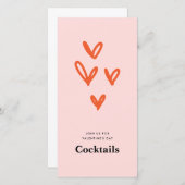 バレンタインデーハートパーティの招待状 (正面/裏面)