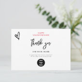 バレンタインデーハートビジネスありがとうロゴ サンキューカード (スタンド正面)