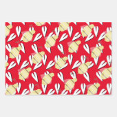 バレンタインデーハートビーパターン ラッピングペーパーシート (正面2)