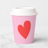 バレンタインデーハートピンクと赤 紙コップ (裏面)