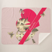 バレンタインデーハートピンクシェルパブランケット シェルパブランケット (正面(横))