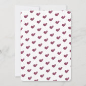 バレンタインデーハートピンクメタリック誕生日パーティー 招待状 (裏面)