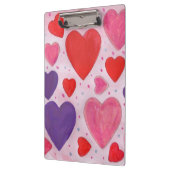 バレンタインデーハートピンク紫と赤のパターン クリップボード (左)