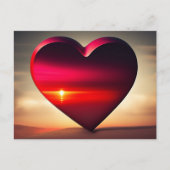 バレンタインデーハートピンク背景はがき ポストカード (正面)