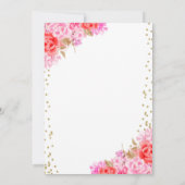 バレンタインデーハートピンク赤い女の子の赤いシャワー 招待状 (裏面)