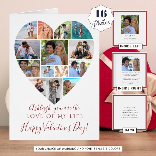 バレンタインデーハートフォトコラージュカスタム文字