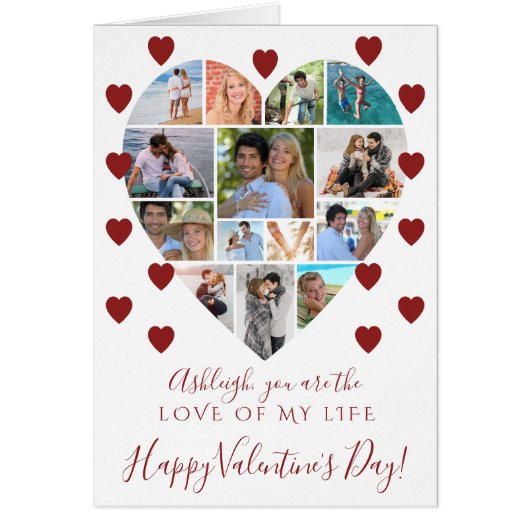 バレンタインデーハートフォトコラージュカスタム文字 (正面)