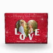 バレンタインデーハートフォトレッドグリッターフォトブロック フォトブロック (正面)