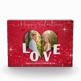 バレンタインデーハートフォトレッドグリッターフォトブロック フォトブロック