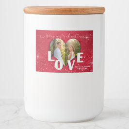 バレンタインデーハートフォトレッドグリッター食品ラベル フードラベル