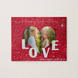 バレンタインデーハートフォトレッドグリッター-パズル ジグソーパズル