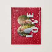 バレンタインデーハートフォトレッドグリッター-パズル ジグソーパズル (縦)