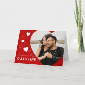 バレンタインデーハートフォトレッドホリデー カード (正面)