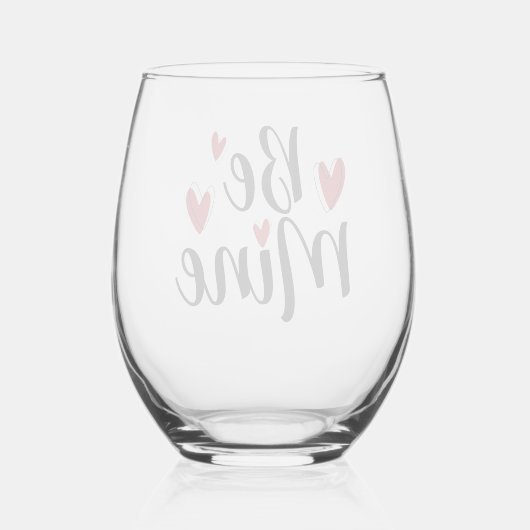 バレンタインデーハートベミーヌ ステムなしワイングラス (裏面)