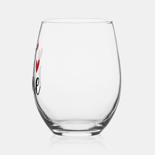 バレンタインデーハートベミーヌ ステムなしワイングラス (左)