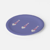 バレンタインデーハートペリウィンクルキュートパーティー ペーパープレート (アングル)