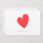 バレンタインデーハートミニマル 招待状 (正面)