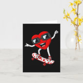 バレンタインデーハートライディングスケートボードボーイズキッズ カード (黄色い花)