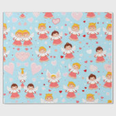 バレンタインデーハートラッピング紙 ラッピングペーパー (フラット)