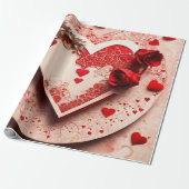 バレンタインデーハートラッピング紙 ラッピングペーパー (アンロールド)