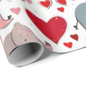 バレンタインデーハートラッピング紙 ラッピングペーパー (ロールコーナー)