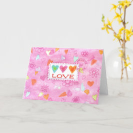 バレンタインデーハートラブウィッシュカードを送る カード