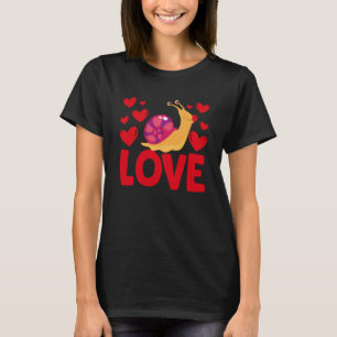 バレンタインデーハートラブカタツムリ動物女性1 Tシャツ