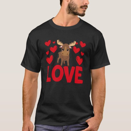 バレンタインデーハートラブムース動物女性1 Tシャツ (正面)