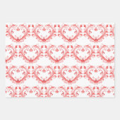 バレンタインデーハートヴィンテージカード3 かわいらし ラッピングペーパーシート (正面2)