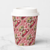 バレンタインデーハート付き漫画の子犬 紙コップ (裏面)