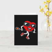 バレンタインデーハート保持ラクロススティックボーイズG カード (黄色い花)