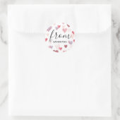 バレンタインデーハート名前をカスタムするお気に入りシール ラウンドシール (バッグ)