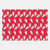 バレンタインデーハート幾何学パターン ラッピングペーパーシート (正面)