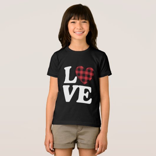 バレンタインデーハート格子愛 トライブレンドＴシャツ (正面全面)