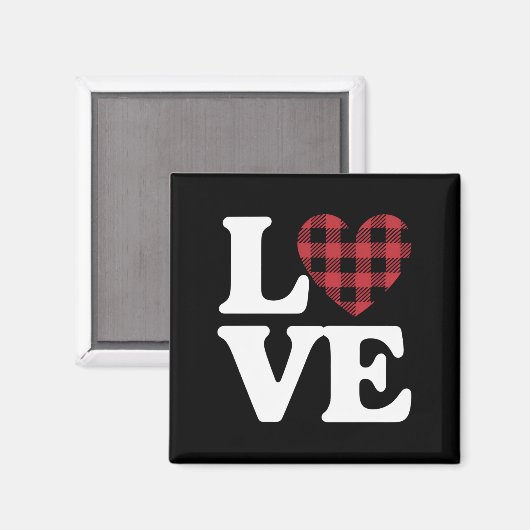 バレンタインデーハート格子愛 マグネット (正面/裏面)