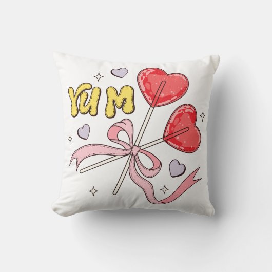 バレンタインデーハート棒つきキャンデー クッション (正面)