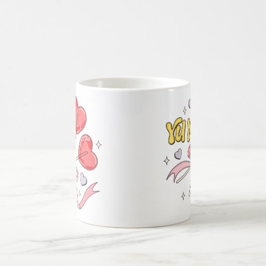 バレンタインデーハート棒つきキャンデー コーヒーマグカップ (中央)