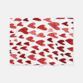 バレンタインデーハート爆発 – ピンクと赤 フリースブランケット (正面(横))