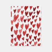 バレンタインデーハート爆発 – ピンクと赤 フリースブランケット (正面)