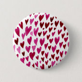 バレンタインデーハート爆発 – ピンクと赤 缶バッジ (正面)