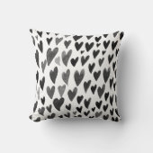 バレンタインデーハート爆発 – 白黒 クッション (正面)