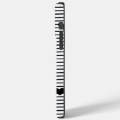 バレンタインデーハート白黒ストライプパターン Case-Mate iPhoneケース (裏面 / 左)