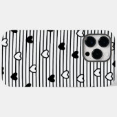 バレンタインデーハート白黒ストライプパターン Case-Mate iPhoneケース (裏面 (横))