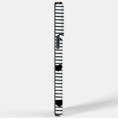 バレンタインデーハート白黒ストライプパターン Case-Mate iPhoneケース (裏面 / 右)