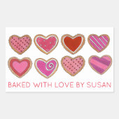 バレンタインデーハート糖クッキー焼いたby 長方形シール (正面)