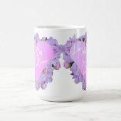 バレンタインデーハート花紫ピンクエレガント色 コーヒーマグカップ (中央)