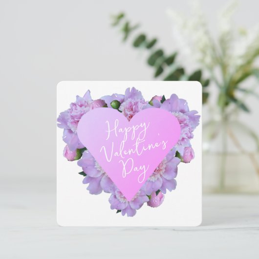 バレンタインデーハート花紫ピンクエレガント色 シーズンカード (スタンド正面)