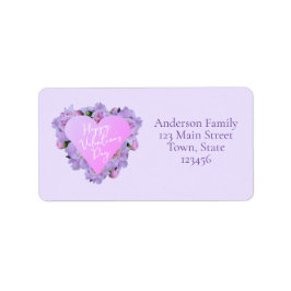 バレンタインデーハート花紫ピンクエレガント色 ラベル